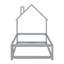 Twin Size Wood Bed With House-Shaped Headboard-1727483588