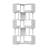 Corner Bookshelf, 62.6" Tall Metal Wooden Bookcase, Modern Freestanding Corner Shelf with Baffle, 6 Tiers l-Shaped Display Rack Storage Organizer-1406714567