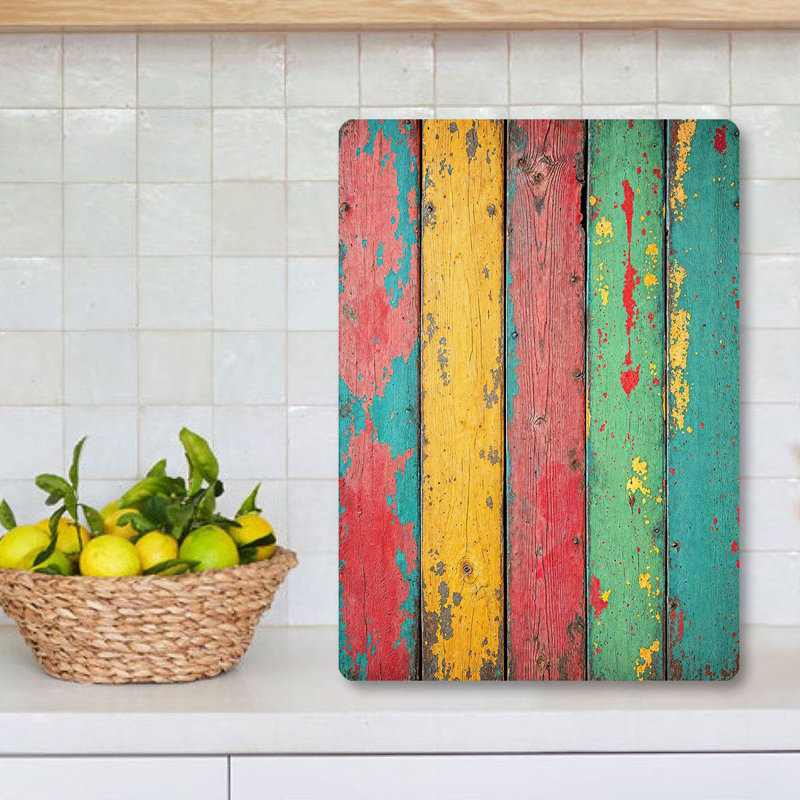 Flourish Tempered Glass Cutting Board, 7.9 x 11.8 inches | 100% Antibacterial, Easy-Clean Surface, Non-Slip Silicone Feet | Perfect for Food Prep & Serving, Durable & Stylish Kitchen Essential, Not Dishwasher Safe