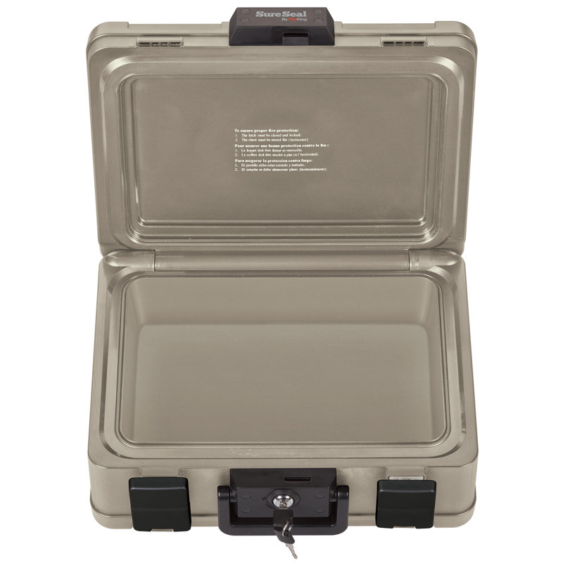 Taupe Fireproof and Waterproof Key Lock Storage Box