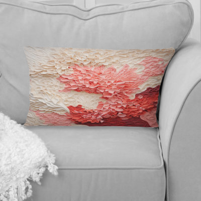 Beige And Pink Coral Collage - Coral Printed Throw Pillow