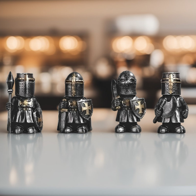 4-PC Set 2.75"H Crusader Squad Figurine
