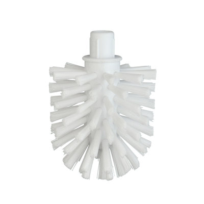 Tête de brosse de toilette - plastique blanc - à visser 