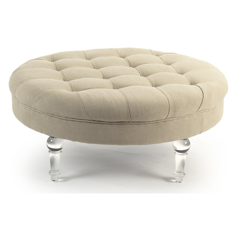 Adalene Round Ottoman, Natural