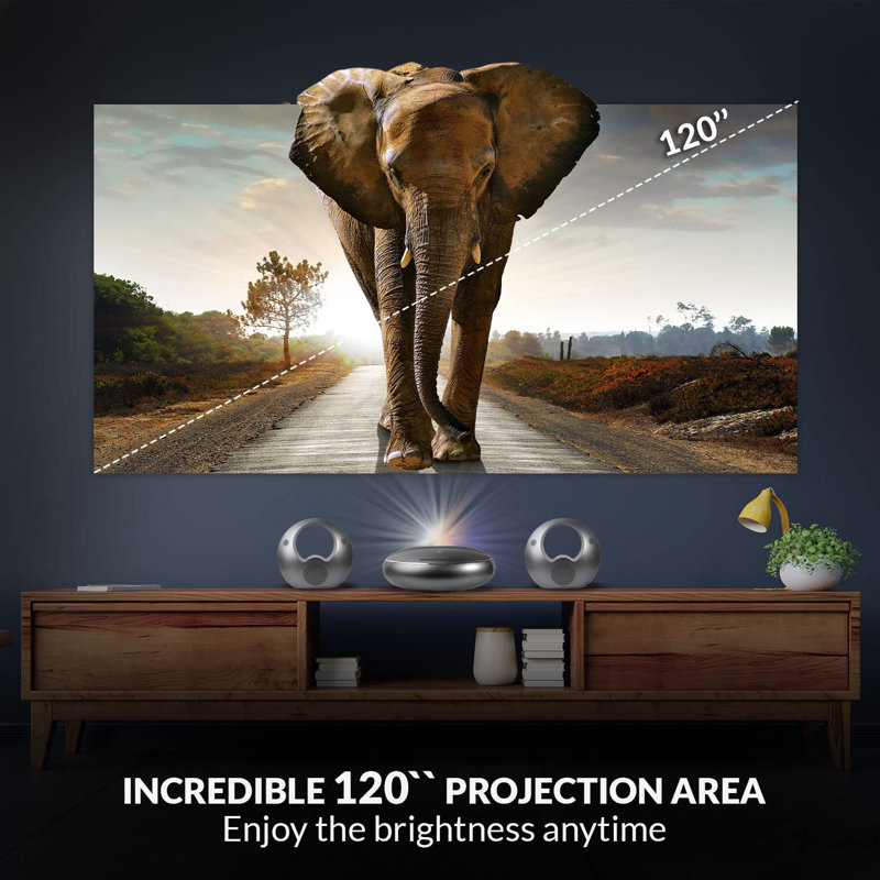 WBM SMART projecteur ultra court 4K UHD 100 pouces avec deux haut-parleurs externes