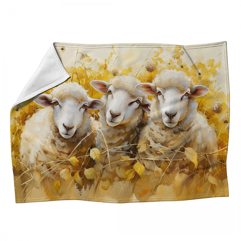 Sheep Fleece Throw Blanket - Animal Throws for Sofas or Beds, 60" L x 50" W