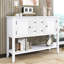 Ample console de rangement rétro avec quatre petits tiroirs et une tablette inférieure pour les salons, les entrées et les cuisines-2069996298-2069996297