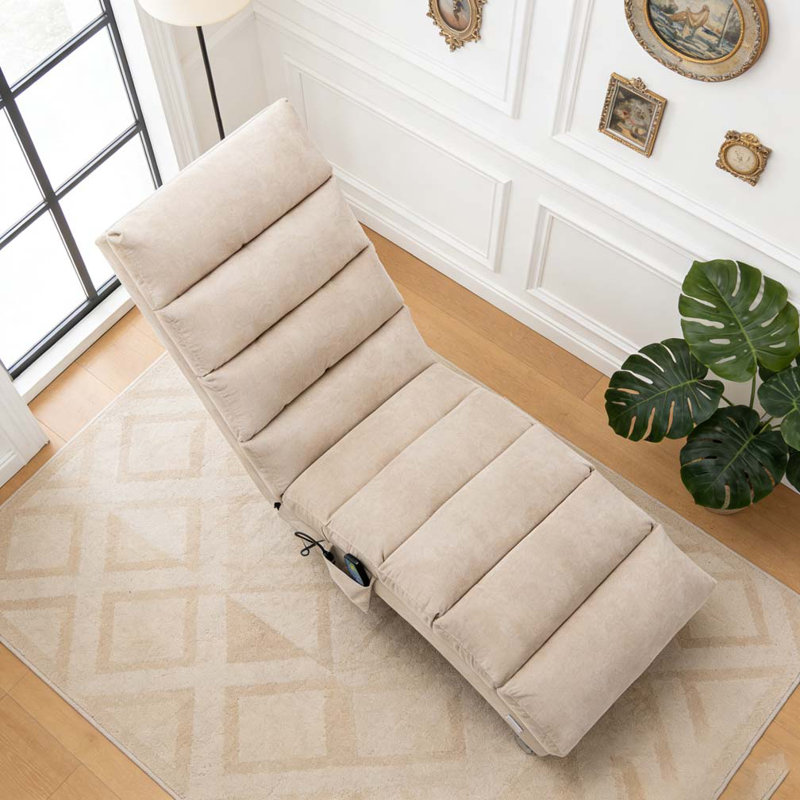 Méridienne de luxe rembourrée avec vibrations pour la détente, Beige