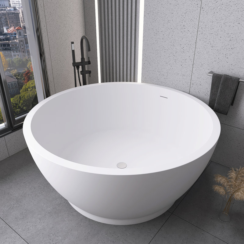 Baignoire autoportante en résine 53 po avec trop-plein 53 po