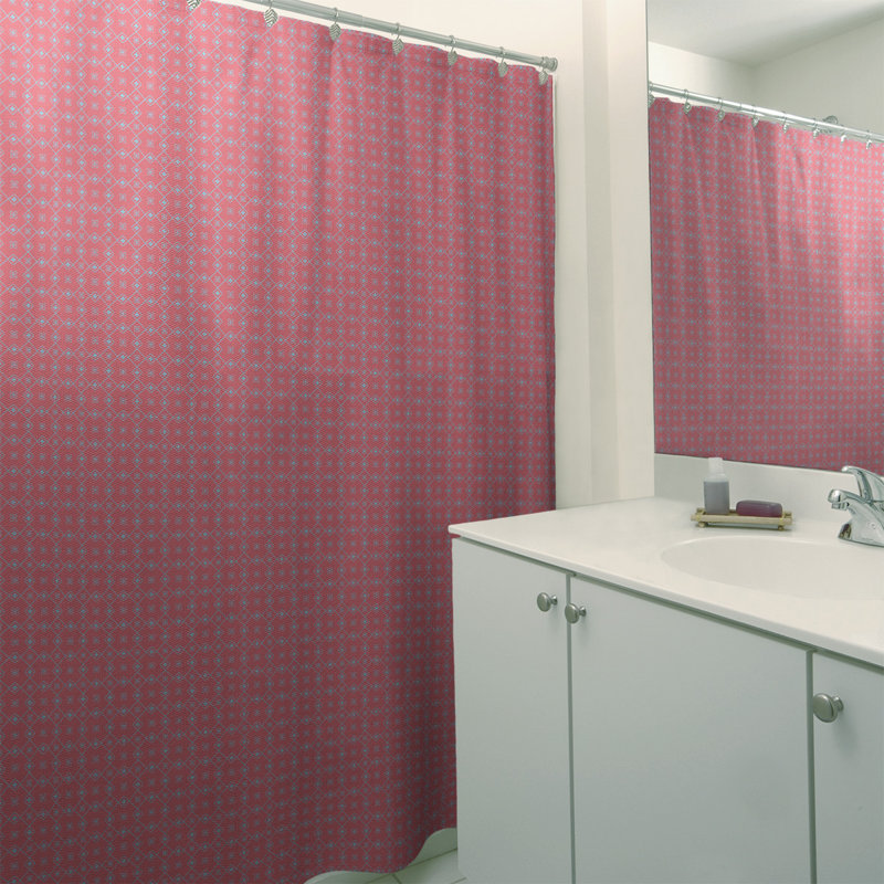 Rideau de douche simple Katelyn Elizabeth, Rouge / Bleu