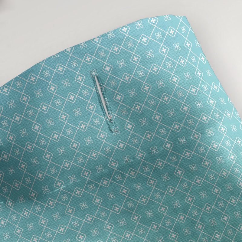 Rideau de douche simple Katelyn Elizabeth, Vert / Bleu / Blanc