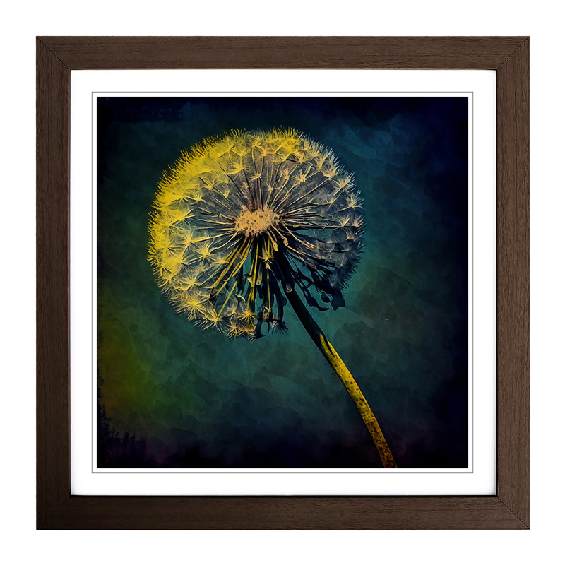 Dandelion Post-Impressionism - Framed Print, Walnut