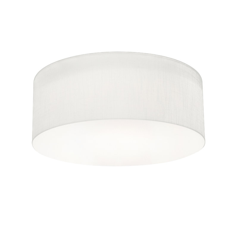 Kley 1 - Light Shaded Drum Flush Mount, 4.75" H x 12.25" W x 12.25" D, Linen White, No