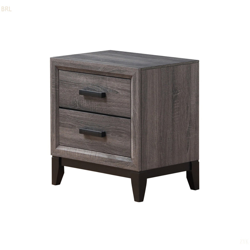 MIRAGE GREY NIGHTSTAND, Black/Gray