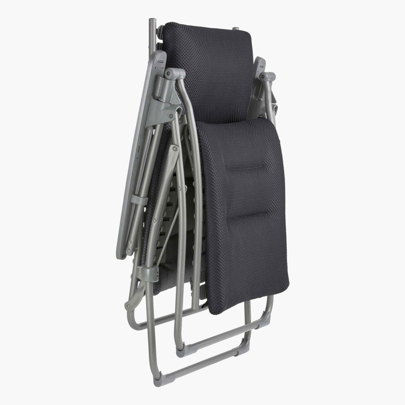 Chaise longue inclinable avec coussins Musielak, Gris foncé