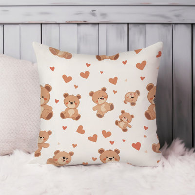 Cute Teddy Bear Pattern VI Pillow Cover