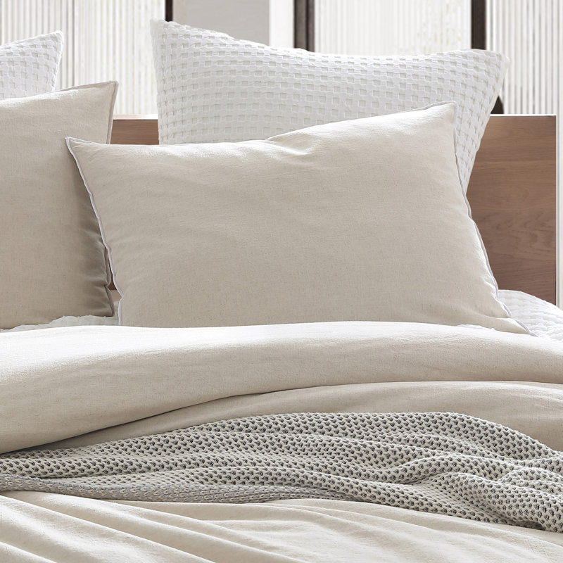 DKNY Pure Washed Linen Duvet Set, King Duvet Cover + 2 King Shams, Linen