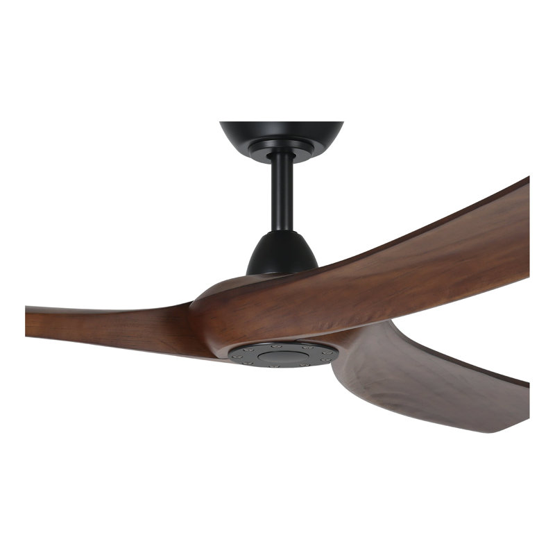 Gallashaw 60 inch Ceiling Fan, Dark Brown Wood, Black