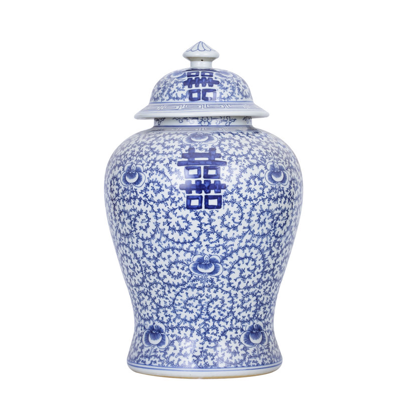 Handmade Jar, Blue/White
