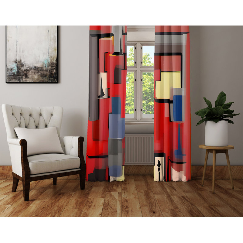 Paire de rideaux semi-transparents en polyester Radbroke, L 40 po x L 82 po