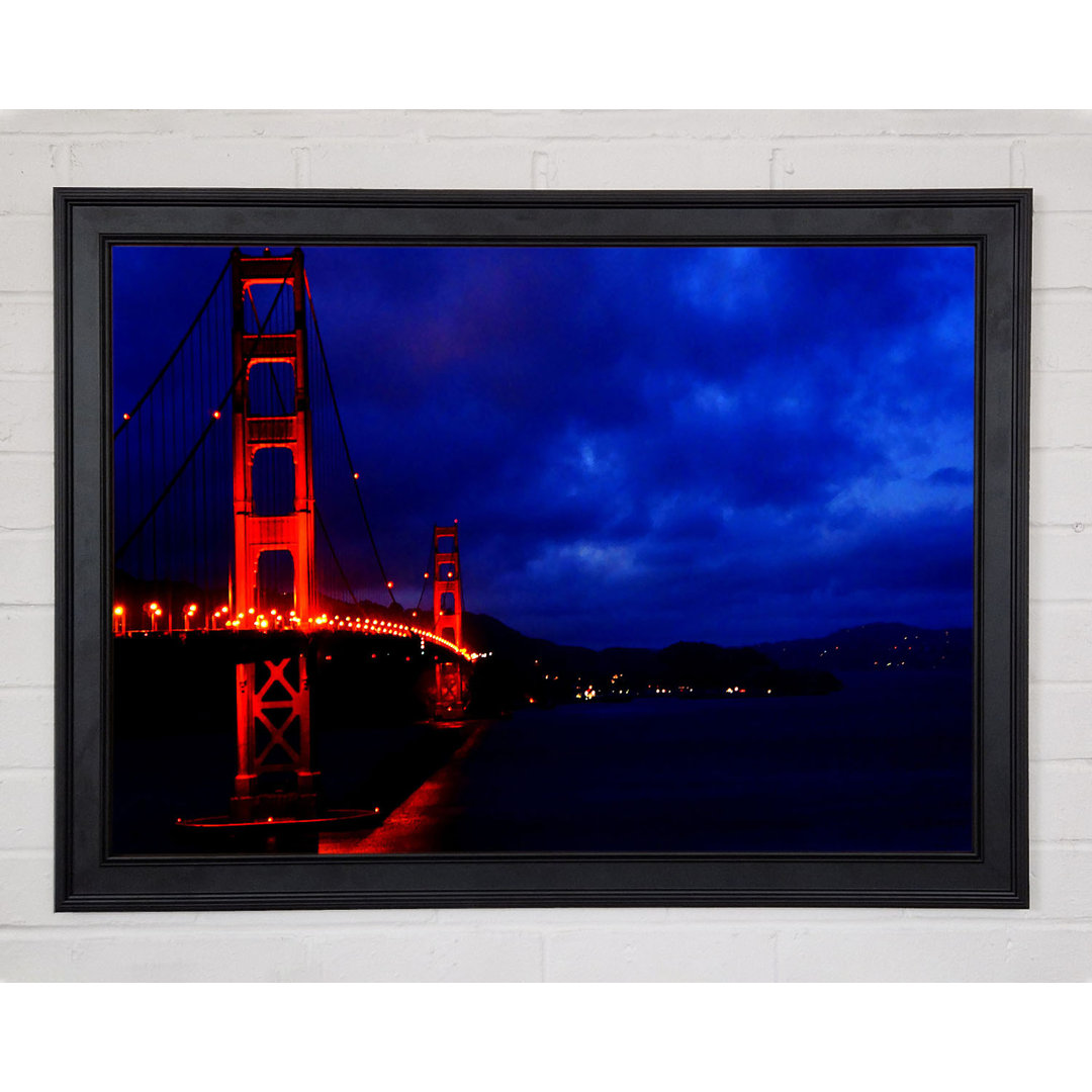 Golden Gate Bridge Rote Lichter - Einzelner Bilderrahmen Kunstdrucke