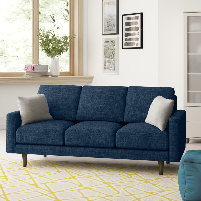 Canapé à accoudoirs carrés Craigmont, Bleu foncé, H 33,1 po x l 71,7 po x P 31,7 po