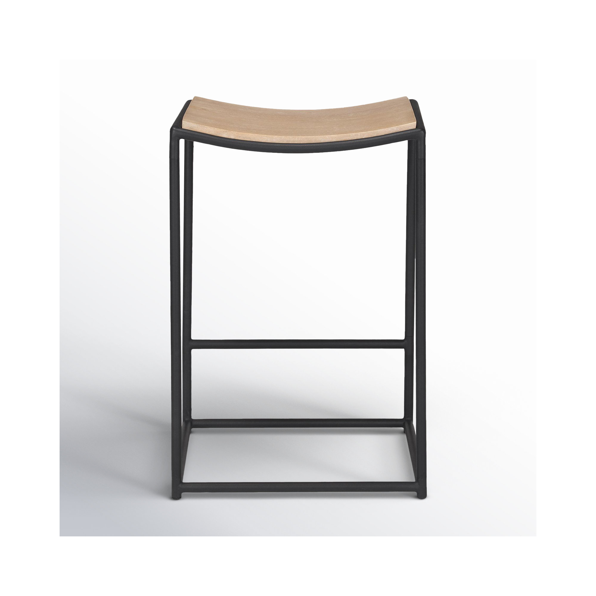 Galina Textured Wood w/ Metal Counter Stool, Light Brown