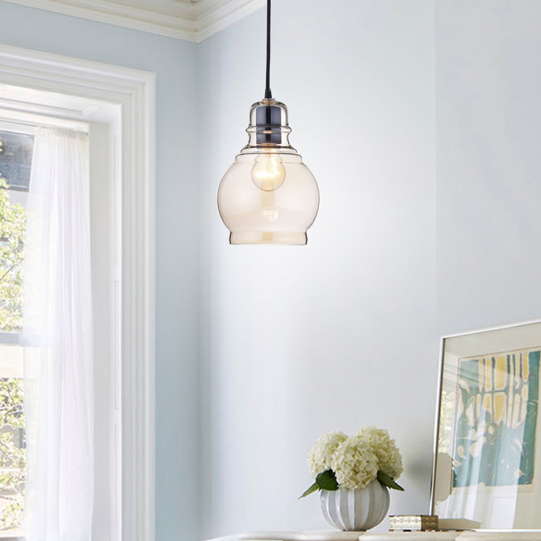 Nickelson 1 - Light 6.3" Antique Black Single Bell Pendant Laurel Foundry Modern Farmhouse®