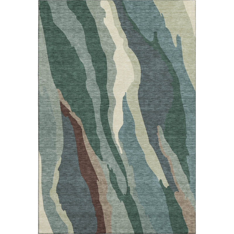Premium Machine Washable Cossette AMF1047 Waves Rug, Rectangle 2'6" x 3'10"