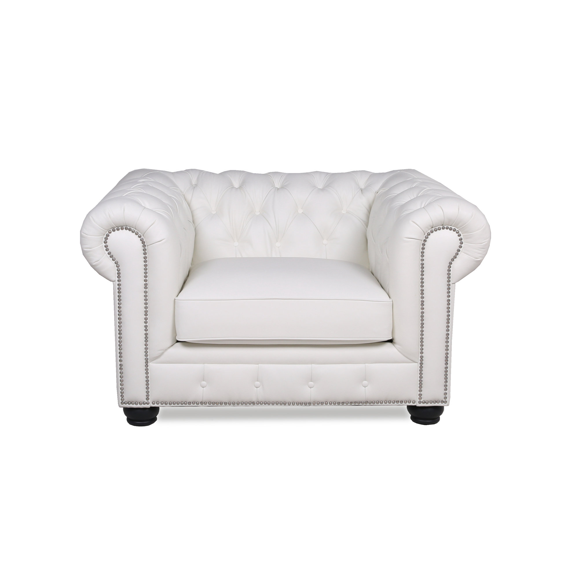 Freddie Genuine Leather Chesterfield Chair & Reviews | Birch Lane