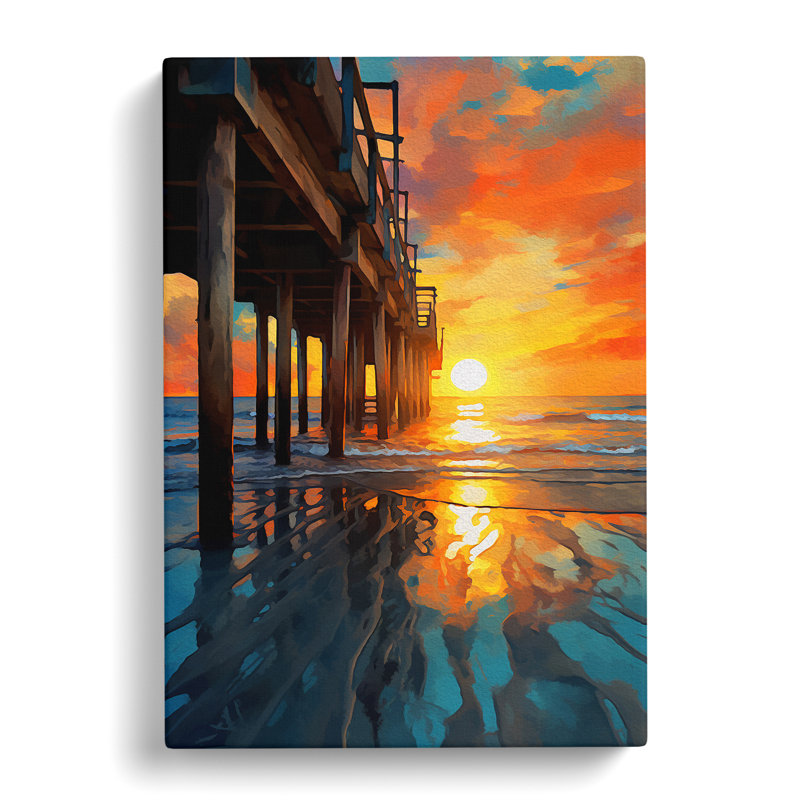 Pier Abstract Art No.2 - Wrapped Canvas, 76cm H x 50cm W x 3cm D