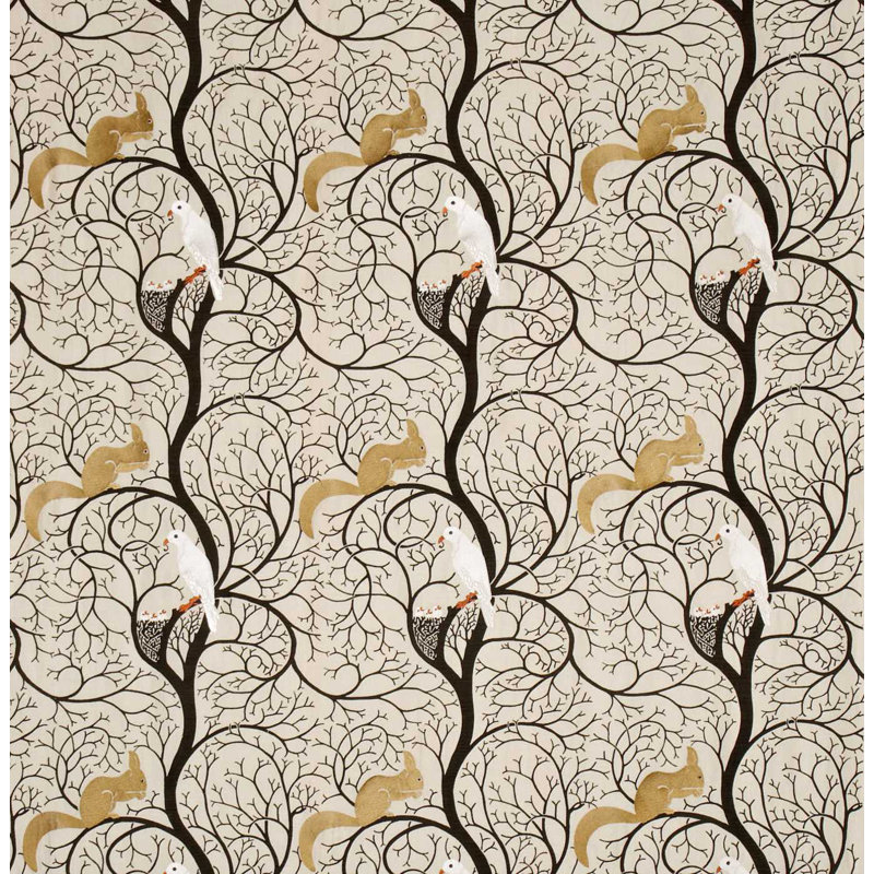 Squirrel & Dove Fabric, Linen/Ivory