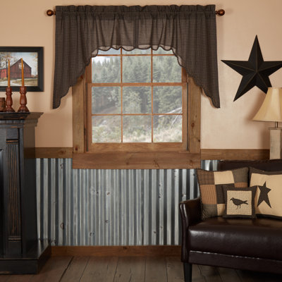 Kettle Grove Cotton Plaid Swag Window Valance