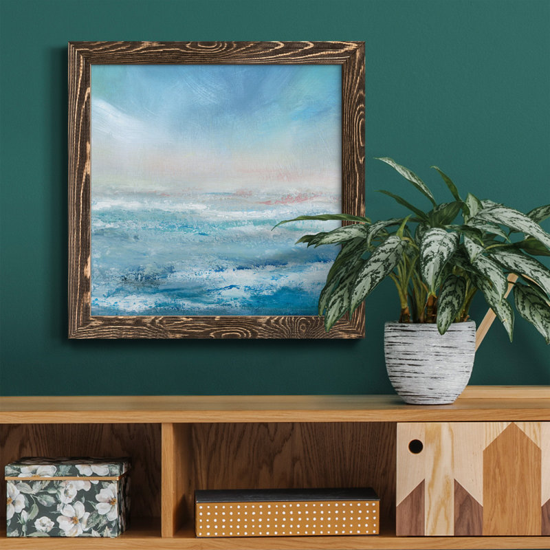 Après-midi délice - peinture sur toile encadrée, Cadre noyer, H 27,5 po x l 27,5 po x P 1,5 po