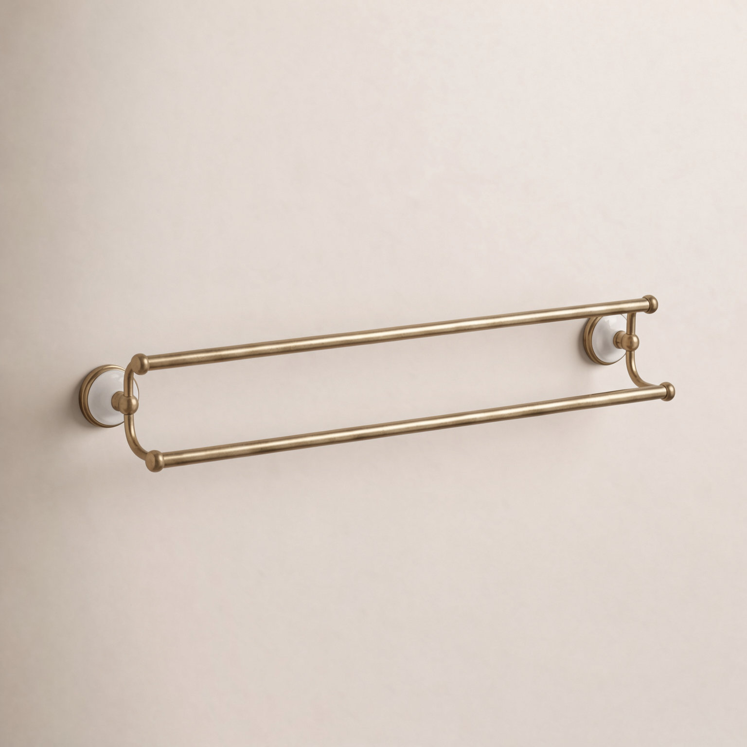 Victorian 24" Dual Towel Bar, Brushed Brass