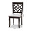 Chaise d'appoint à dossier découpé Lathbury en brun foncé / blanc-673089647