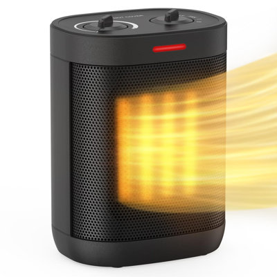 Aérothermes pour l'intérieur, radiateur portatif en céramique PTC 1500W / 900W, petit radiateur avec thermostat, trois modes, protection contre la surchauffe et le basculement pour la maison de bureau