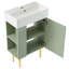 Meuble-lavabo simple 21,6 po avec lavabo simple en céramique et meuble de rangement latéral gauche