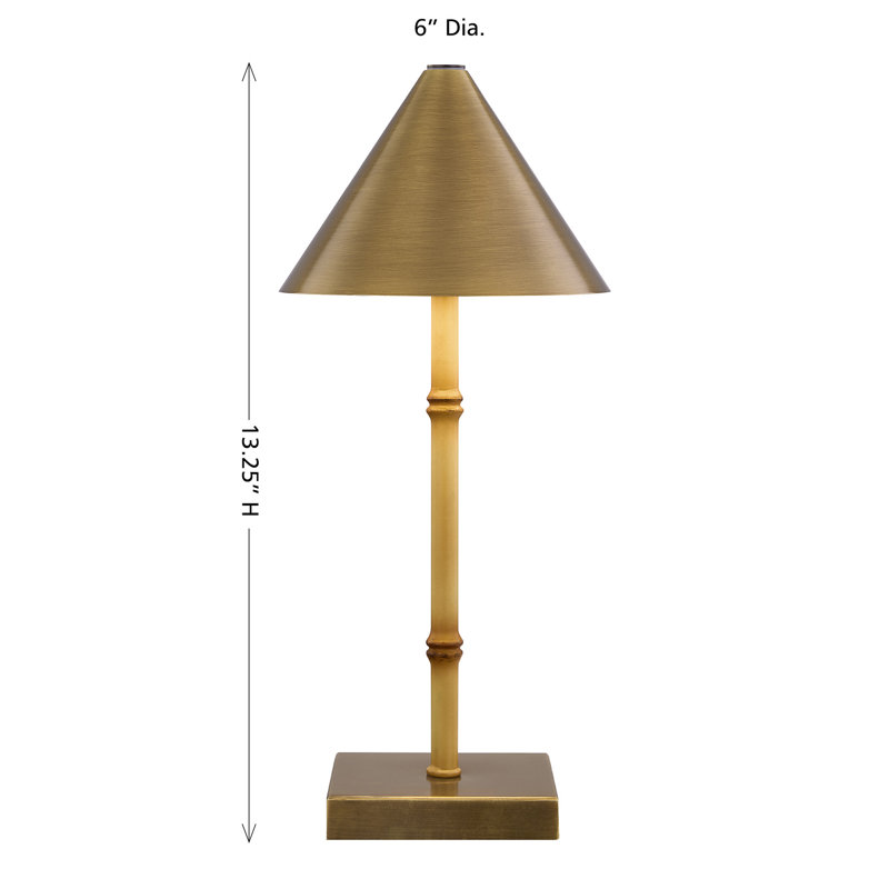 Mae 1-Light Portable Rechargeable LED Table Lamp, Gold