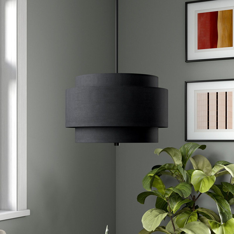 Solomon 2 - Light Drum Pendant, Satin Black, Black