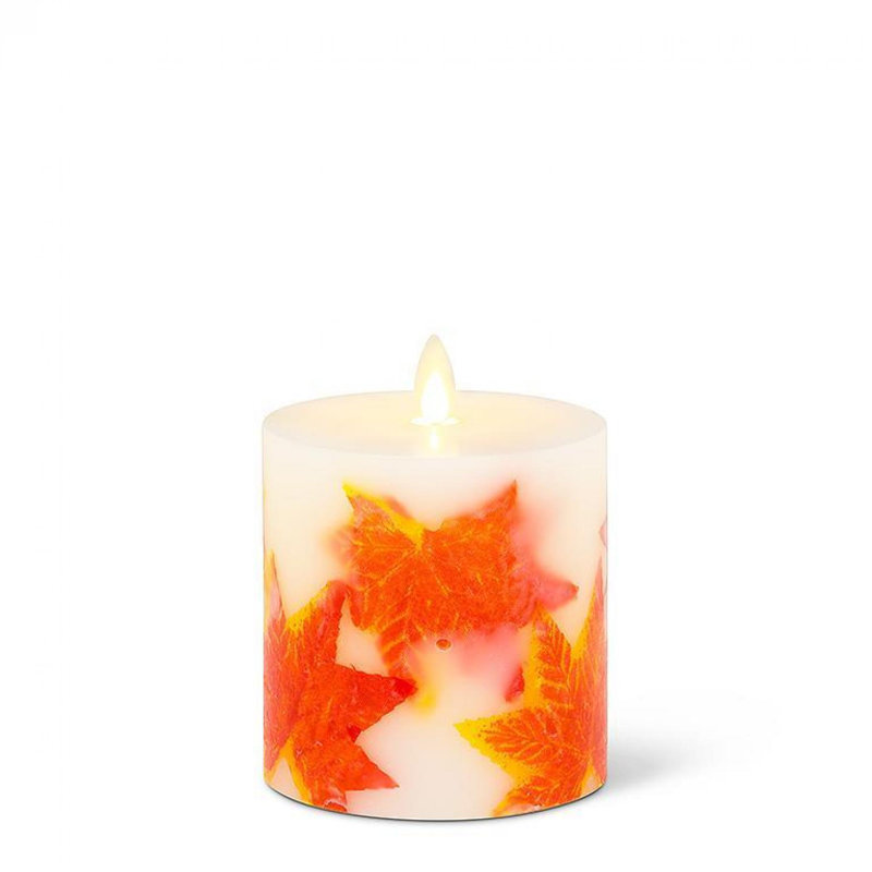 Bougie feuille d'érable sans flamme Reallite, 4,5 po x 3,5 po sans flamme
