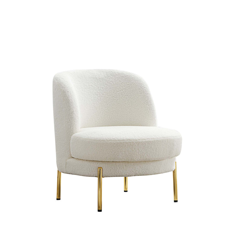 Chaise d'appoint rembourrée, Boucle gris clair