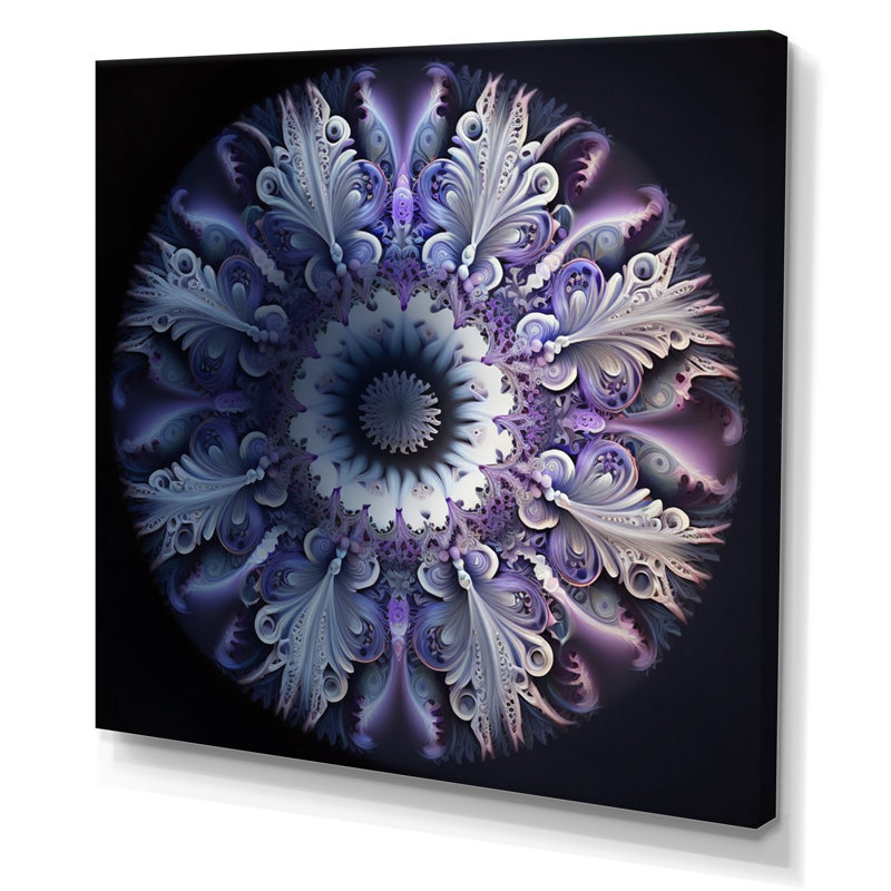 Mandala cosmique en mauve mystique sur toile, Toile tendue, H 24 po x l 24 po