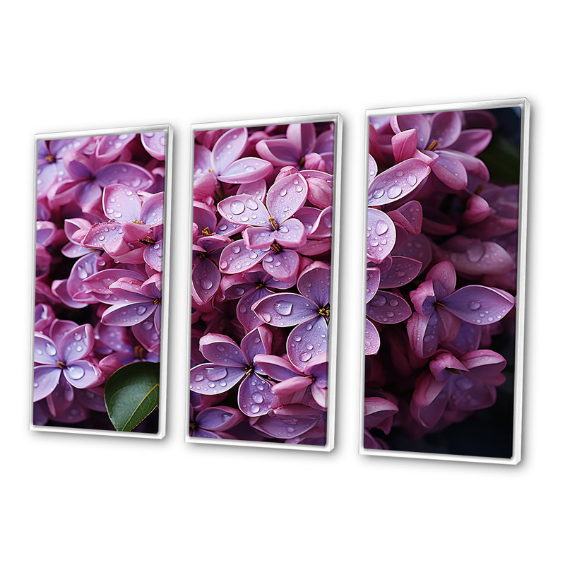 Ensemble de salon Vibrant Fragrance Lilac Blossoms III - Lilacs Wall Art, H 40 po x l 60 po x P 1 po, Cadre flottant blanc