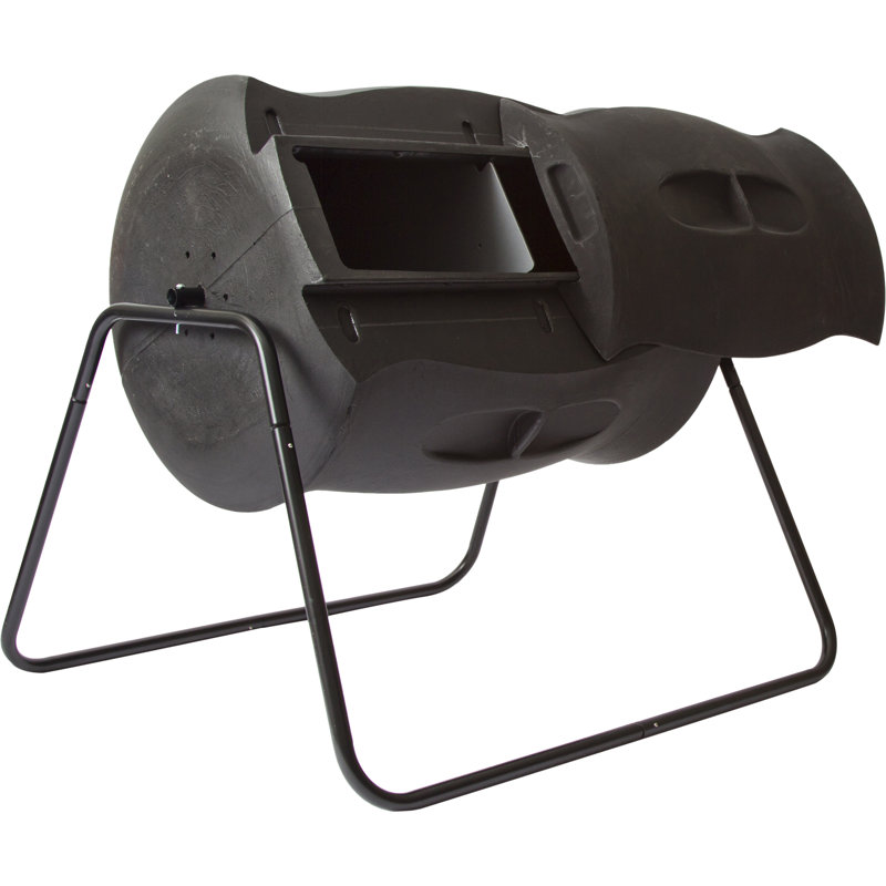 55 gallons Composteur d'extérieur avec couvercle verrouillable, Noir