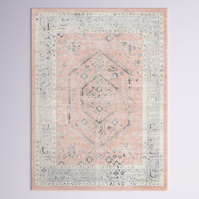 Edson Oriental Rose/Gray/Off White Area Rug