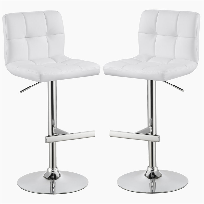 Tabouret de bar ajustable blanc (ensemble de 2)