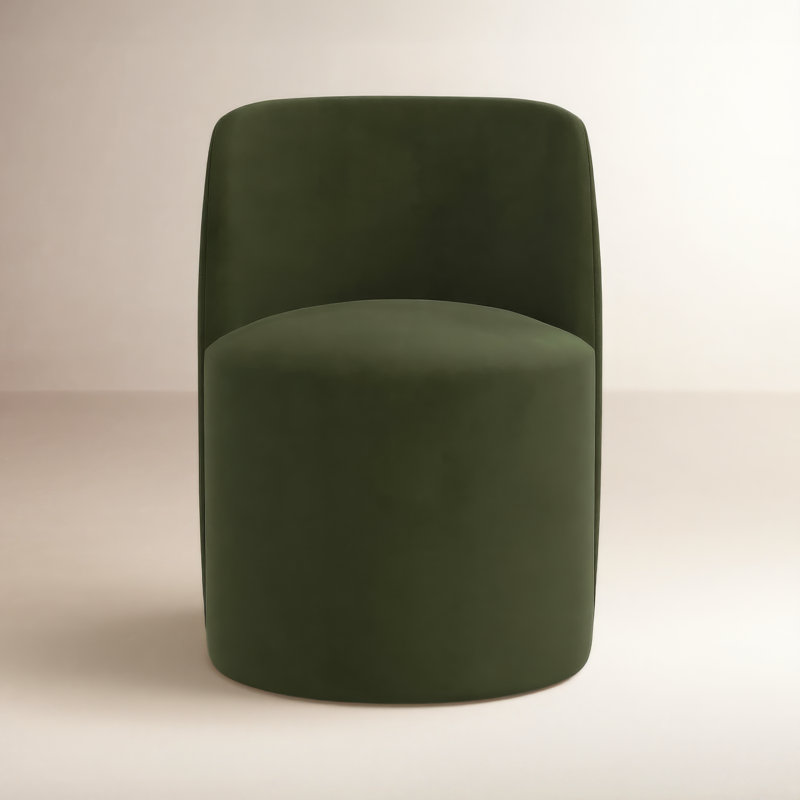 Chaise rembourrée en bois massif Begonia, Velours Loden classique