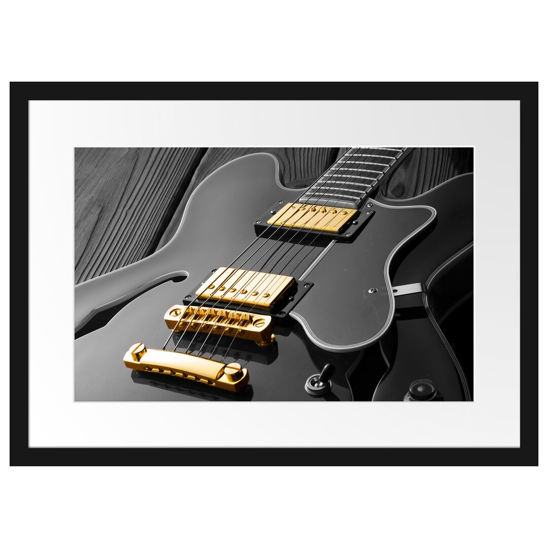 Gerahmtes Poster Elegante E-Gitarre