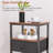 End Table With Charging Station, Slim Nightstand With Fabric Storage Drawer, Wood Side Table For Small Space, Living Room, Bedroom-1156773026